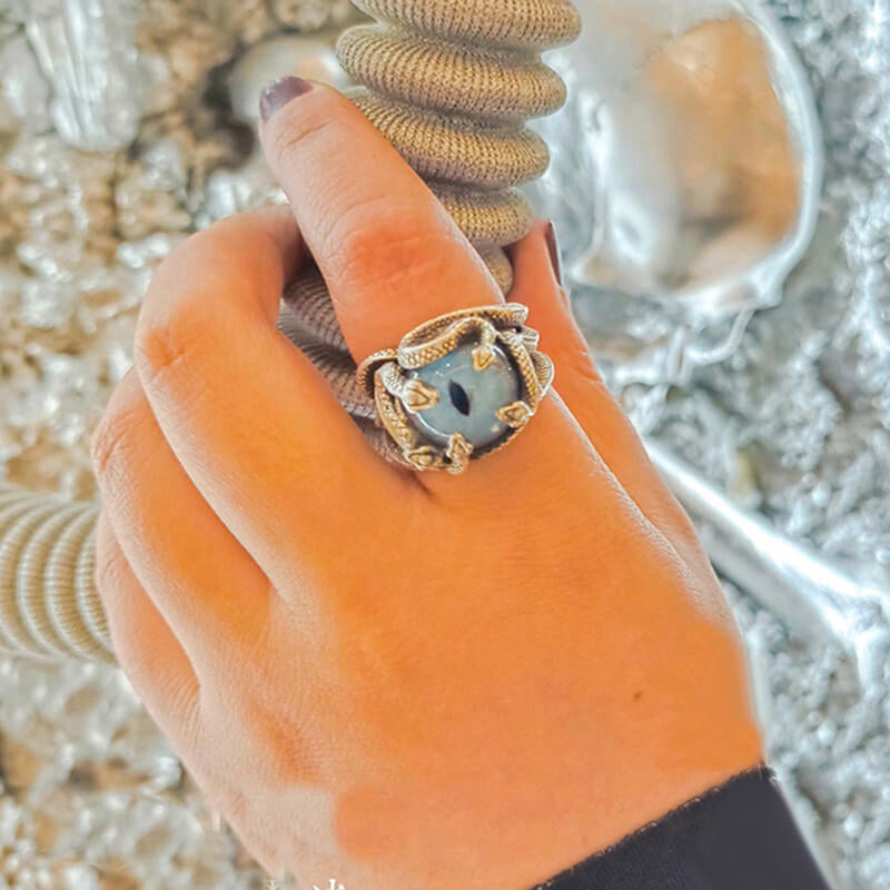 Devil's Eye Snake 925 Sterling Silver Ring