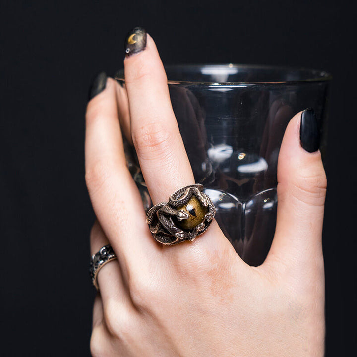 Devil's Eye Snake 925 Sterling Silver Ring