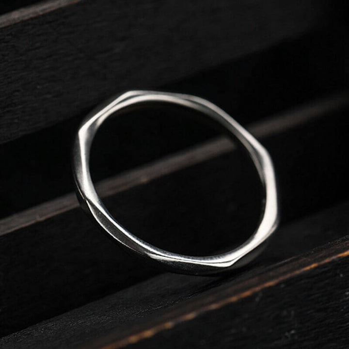 Diamond-Faceted 925 Sterling Silver Couple Ring 04 | RoyalLuster.com