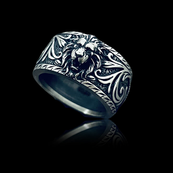 Domineer Lion 925 Sterling Silver Animal Ring