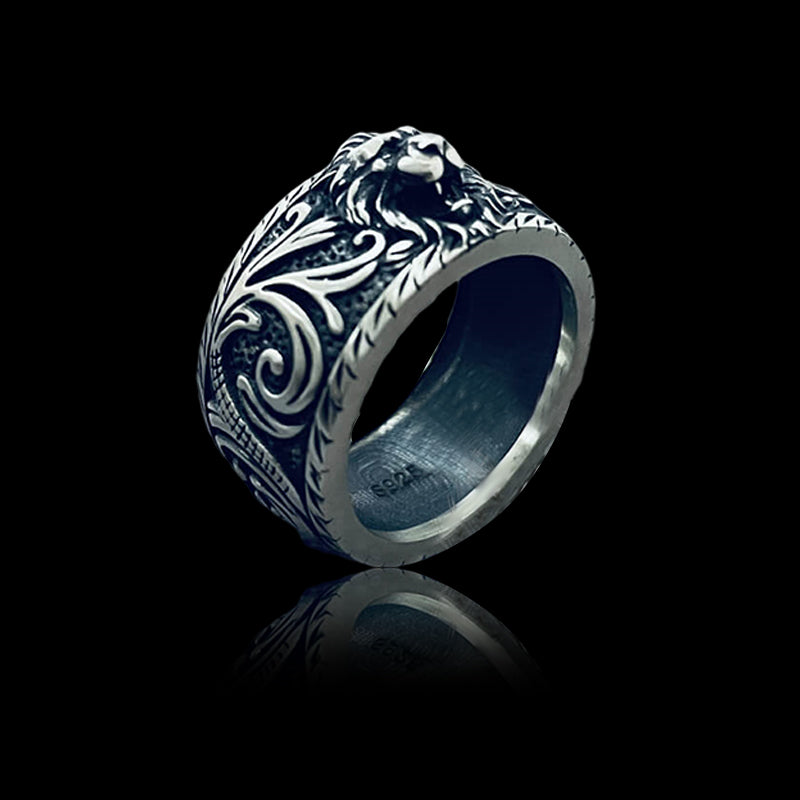 Domineer Lion 925 Sterling Silver Animal Ring