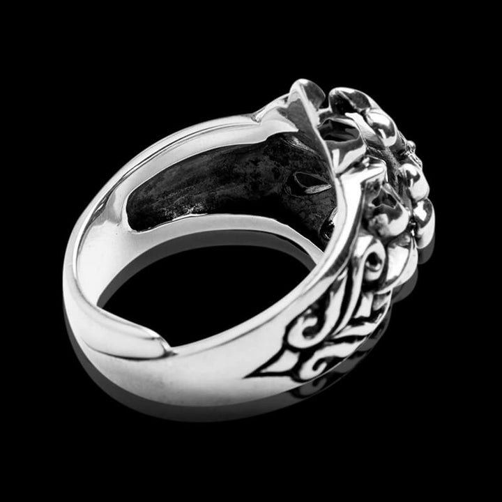Double Cross Flower 925 Sterling Silver Open Ring