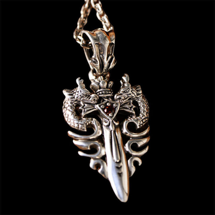 Double Dragon Cross 925 Sterling Silver Pendant 02 | RoyalLuster.com