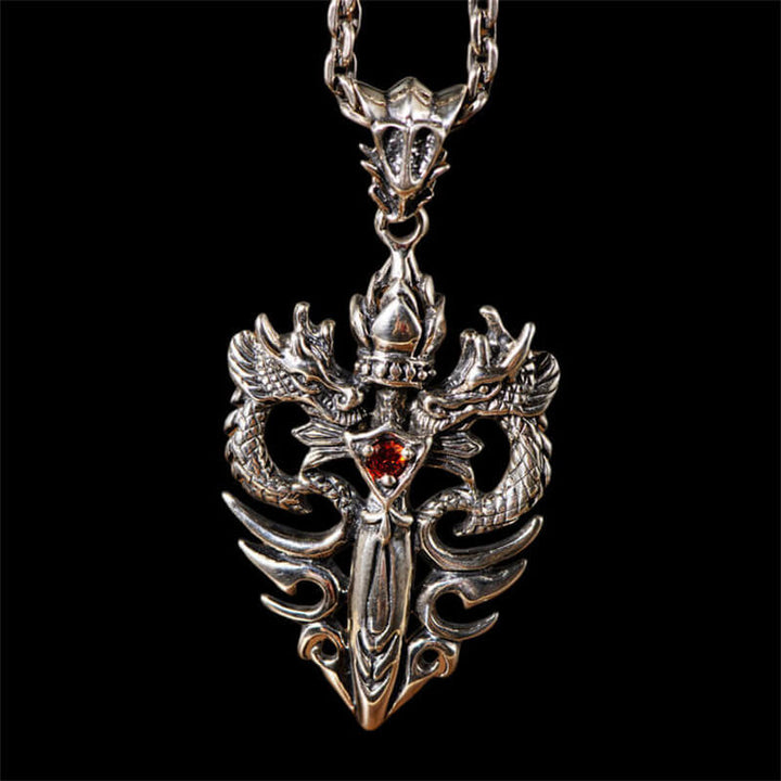 Double Dragon Cross 925 Sterling Silver Pendant 03 | RoyalLuster.com