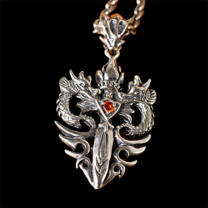 Double Dragon Cross 925 Sterling Silver Pendant 04 | RoyalLuster.com