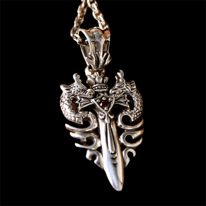 Double Dragon Cross 925 Sterling Silver Pendant 05 | RoyalLuster.com