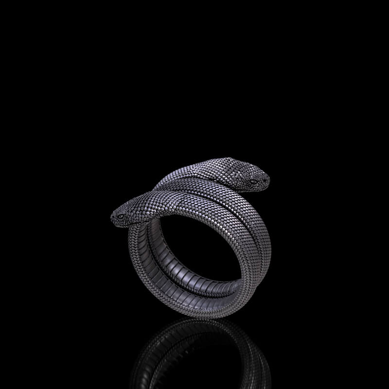Double Headed Snake 925 Sterling Silver Ring