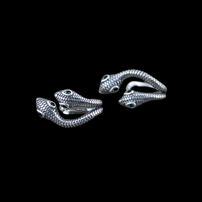 Double Snake 925 Sterling Silver Ear Cuffs