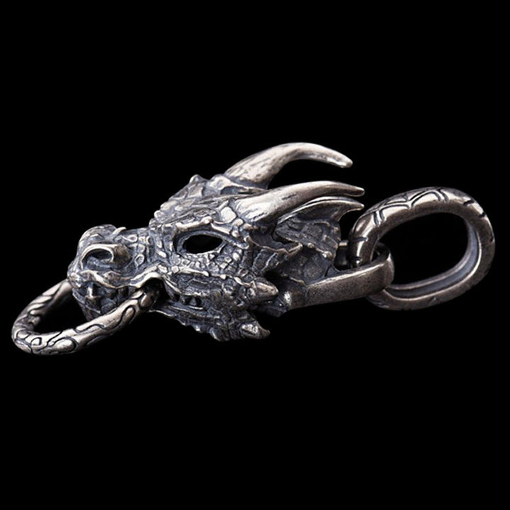Dragon Head 925 Sterling Silver Men's Pendant 04 | RoyalLuster.com