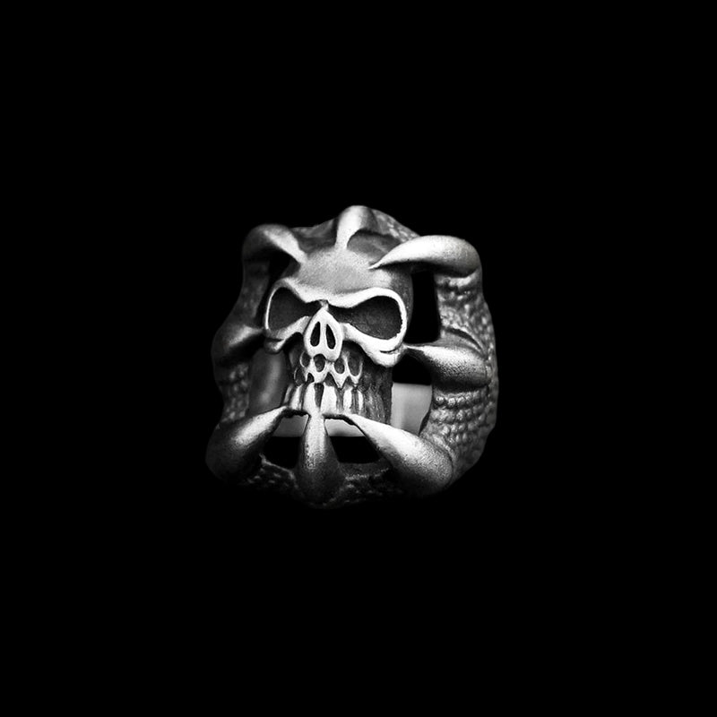 Dragon Claw Skull 925 Sterling Silver Ring
