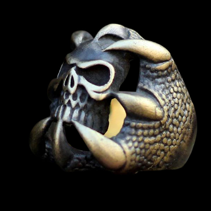Dragon Claw Skull 925 Sterling Silver Ring