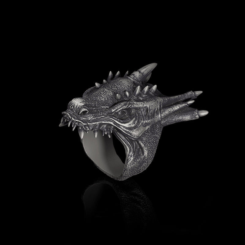 Dragon Head 925 Sterling Silver Animal Ring