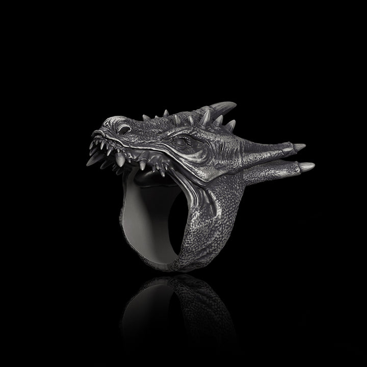 Dragon Head 925 Sterling Silver Animal Ring