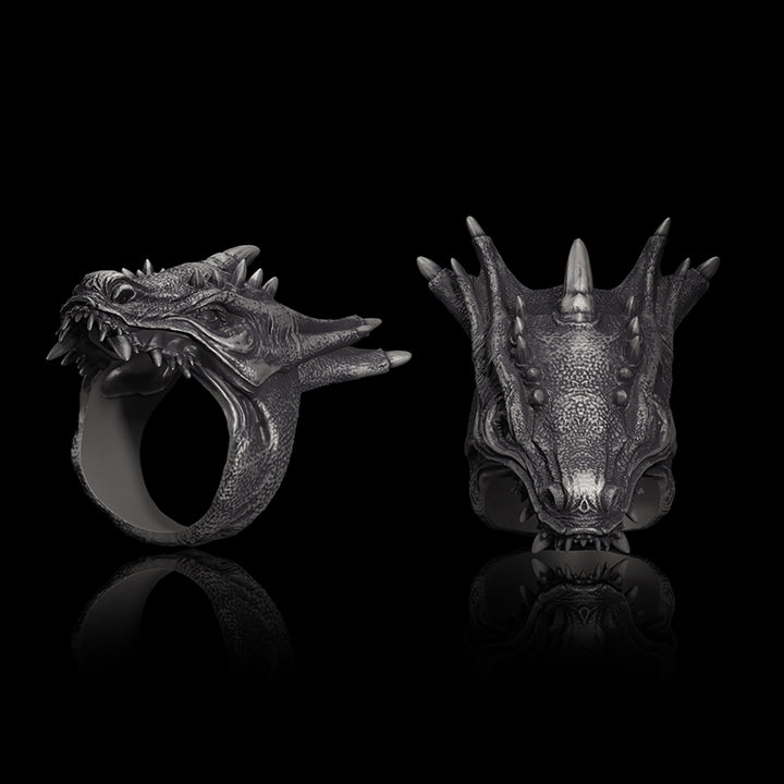Dragon Head 925 Sterling Silver Animal Ring