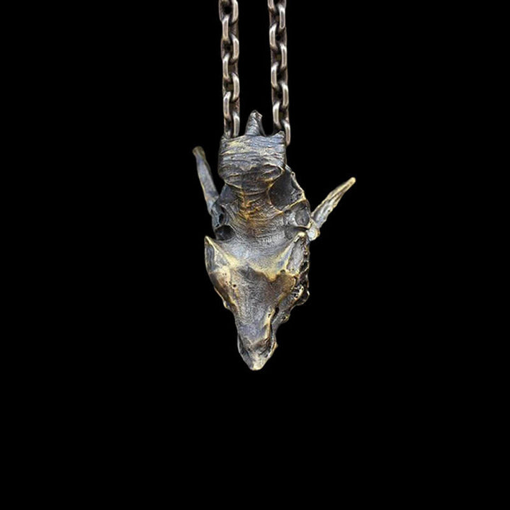 Dragon Skeleton 925 Sterling Silver Skull Pendant