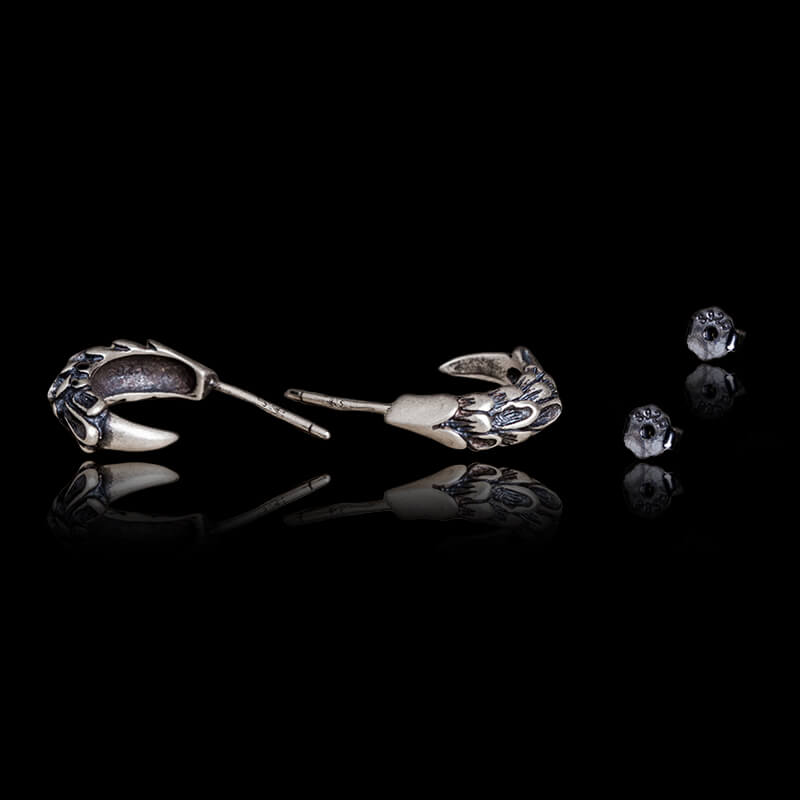 Eagle Claw 925 Sterling Silver Stud Earrings