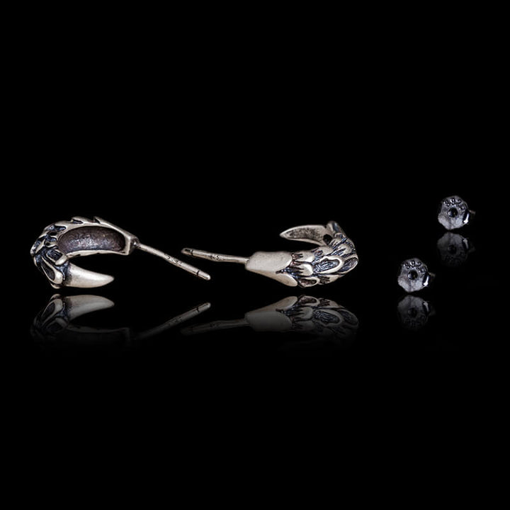 Eagle Claw 925 Sterling Silver Stud Earrings