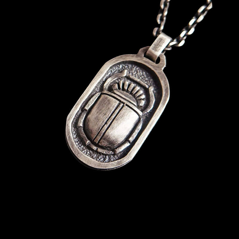 Egyptian style Beetle brass 925 Sterling Silver pendant
