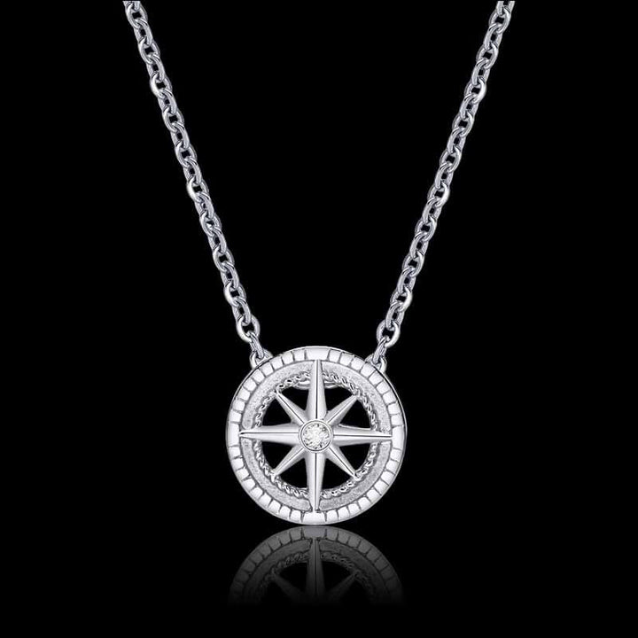 Eight awn star Zirconia Stainless Steel Necklace 01 | RoyalLuster.com