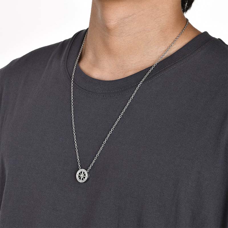 Eight awn star Zirconia Stainless Steel Necklace 02 | RoyalLuster.com