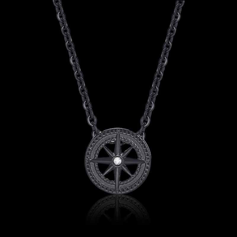 Eight awn star Zirconia Stainless Steel Necklace 03 | RoyalLuster.com
