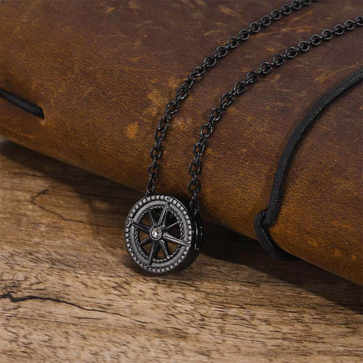 Eight awn star Zirconia Stainless Steel Necklace