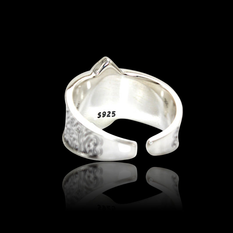 Engraved Turquoise 925 Sterling Silver Band Ring