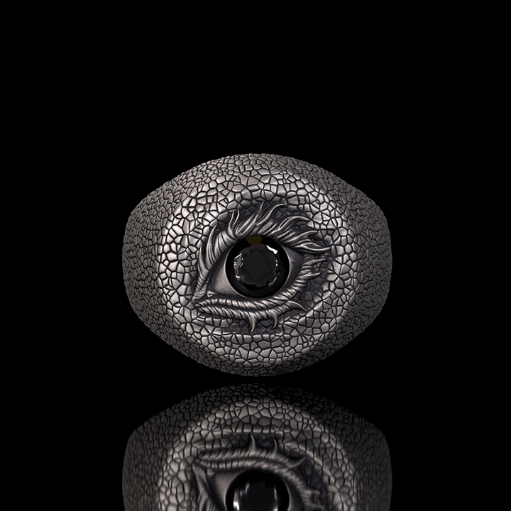 Evil Eye Snake Scale Gem Sterling Silver Ring | RoyalLuster.com