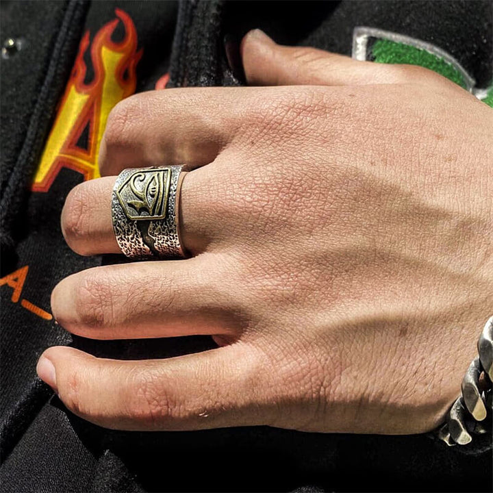 Eye of Horus 925 Sterling Silver Men's Ring 05 | RoyalLuster.com