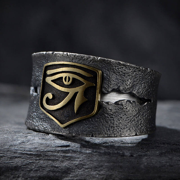 Eye of Horus 925 Sterling Silver Men's Ring 03 | RoyalLuster.com