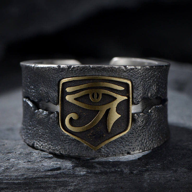 Eye of Horus 925 Sterling Silver Men's Ring 04 | RoyalLuster.com