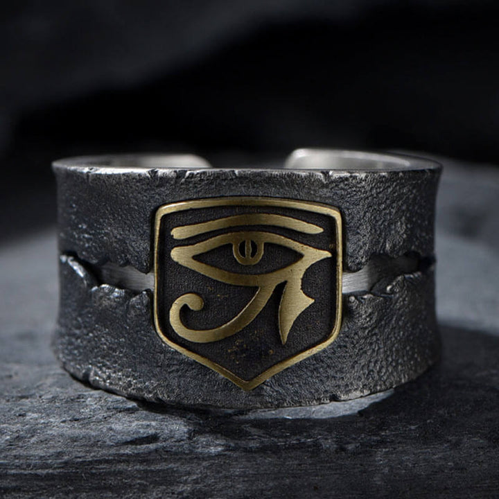 Eye of Horus 925 Sterling Silver Men's Ring 04 | RoyalLuster.com