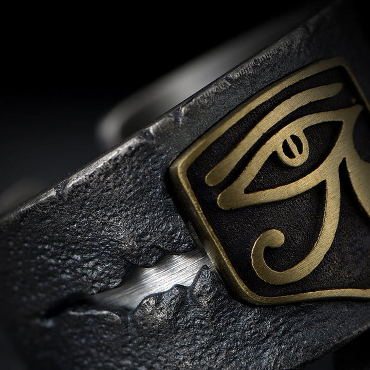 Eye of Horus 925 Sterling Silver Men's Ring