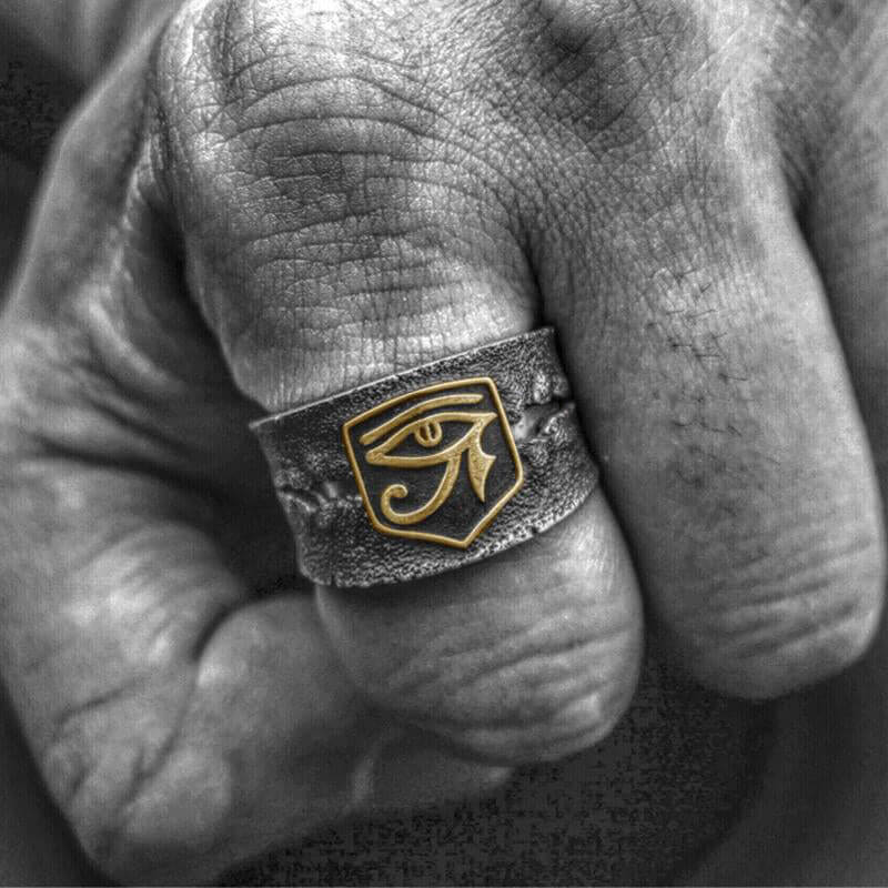 Eye of Horus 925 Sterling Silver Men's Ring 02 | RoyalLuster.com