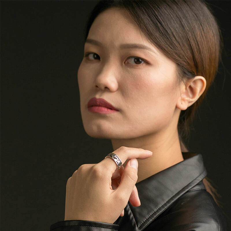 Eye of Horus 925 Sterling Silver Open Couple Ring 02 | RoyalLuster.com