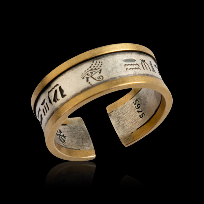 Eye of Horus Rune 925 Sterling Silver Men's Ring 01 | RoyalLuster.com