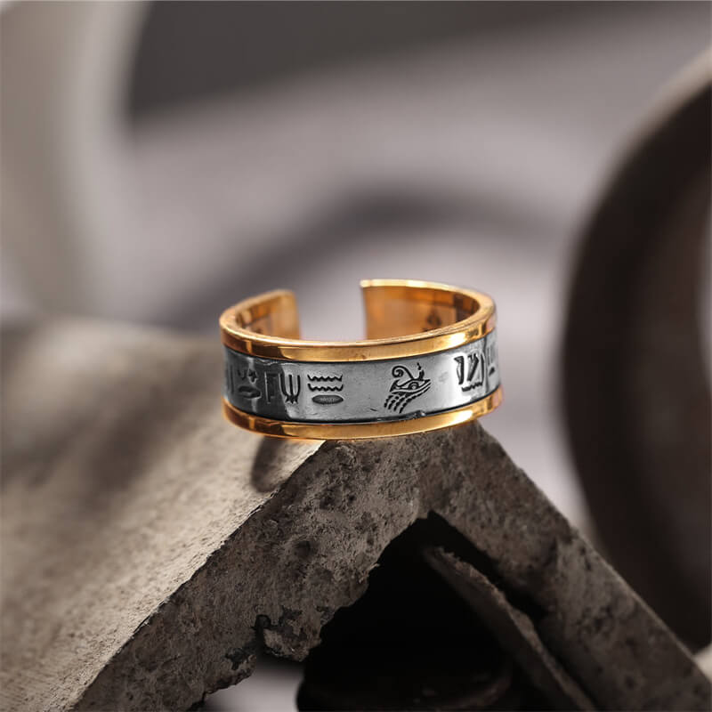 Eye of Horus Rune 925 Sterling Silver Men's Ring 03 | RoyalLuster.com