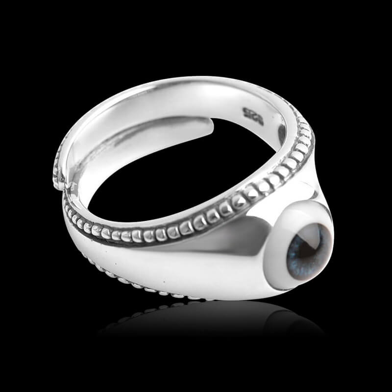 Eye Pattern Adjustable 925 Sterling Silver Ring 03 | RoyalLuster.com