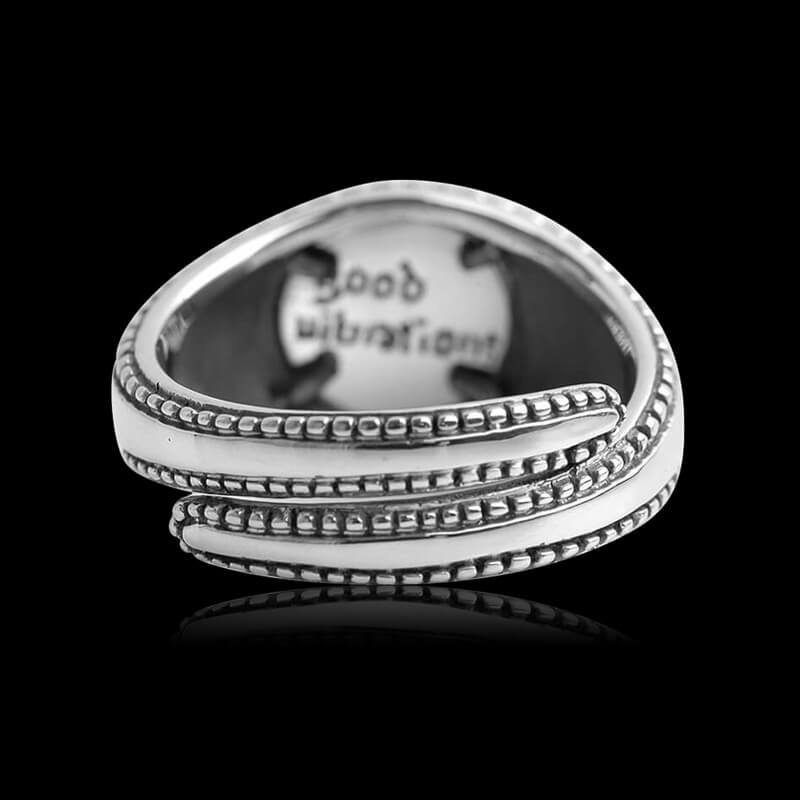 Eye Pattern Adjustable 925 Sterling Silver Ring 04 | RoyalLuster.com