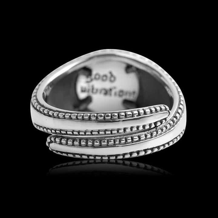 Eye Pattern Adjustable 925 Sterling Silver Ring 04 | RoyalLuster.com