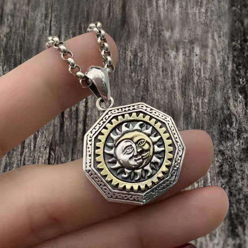 Eye of Providence 925 Sterling Silver Sun God Pendant