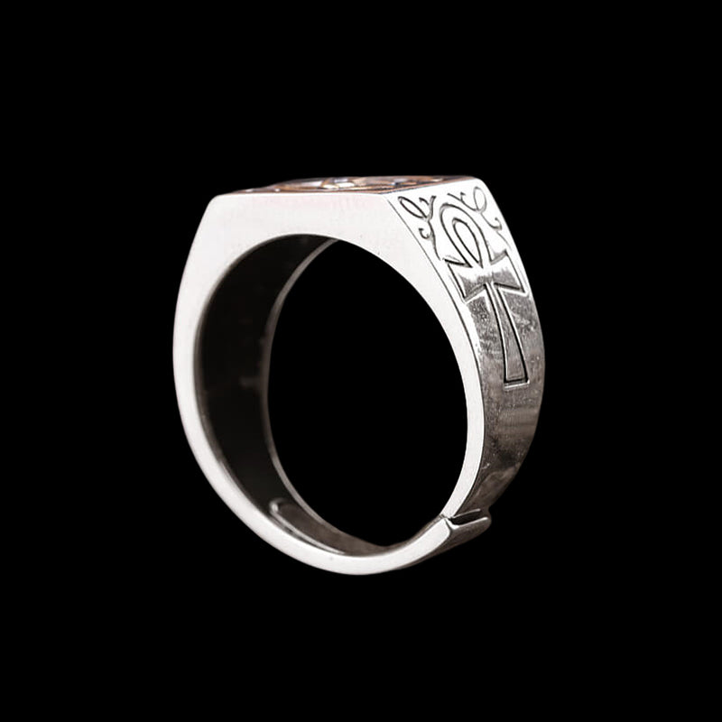 Eye of Ra Ankh 925 Sterling Silver Ring