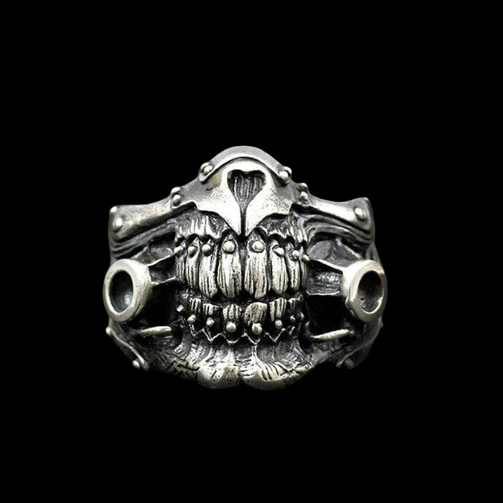Face Shield 925 Sterling Silver Ring