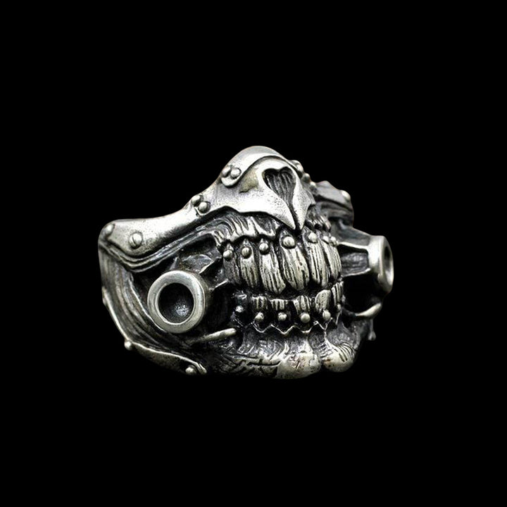 Face Shield 925 Sterling Silver Ring