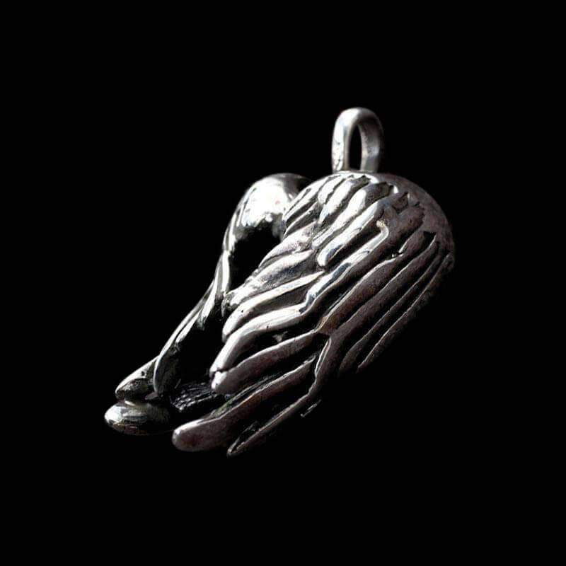 Fallen Angel 925 Sterling Silver Skeleton Pendant