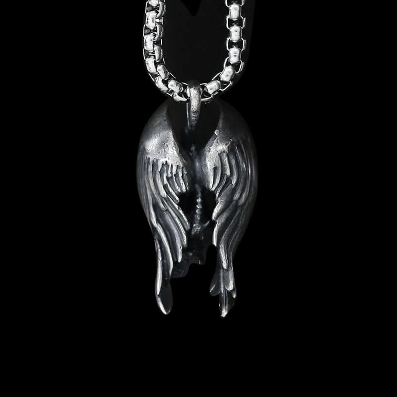 Fallen Angel 925 Sterling Silver Skeleton Pendant