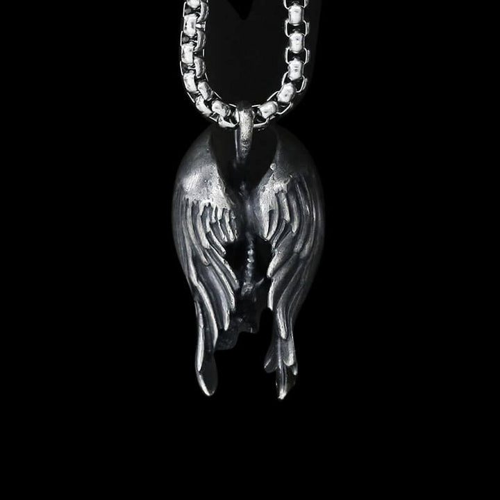 Fallen Angel 925 Sterling Silver Skeleton Pendant