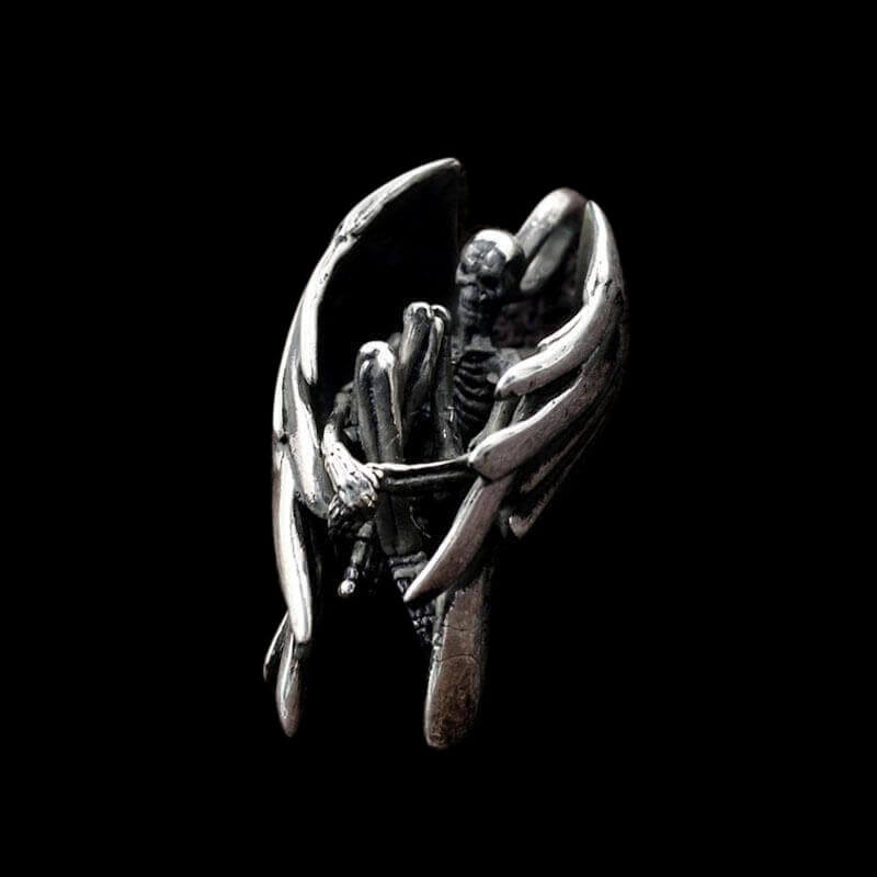 Fallen Angel 925 Sterling Silver Skeleton Pendant