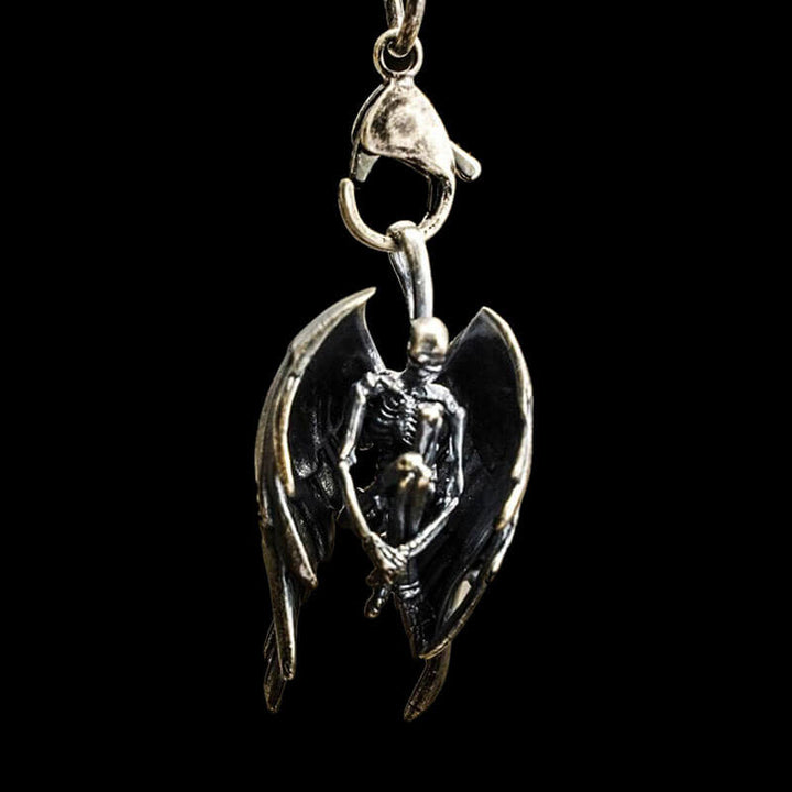 Fallen Angel 925 Sterling Silver Skeleton Pendant