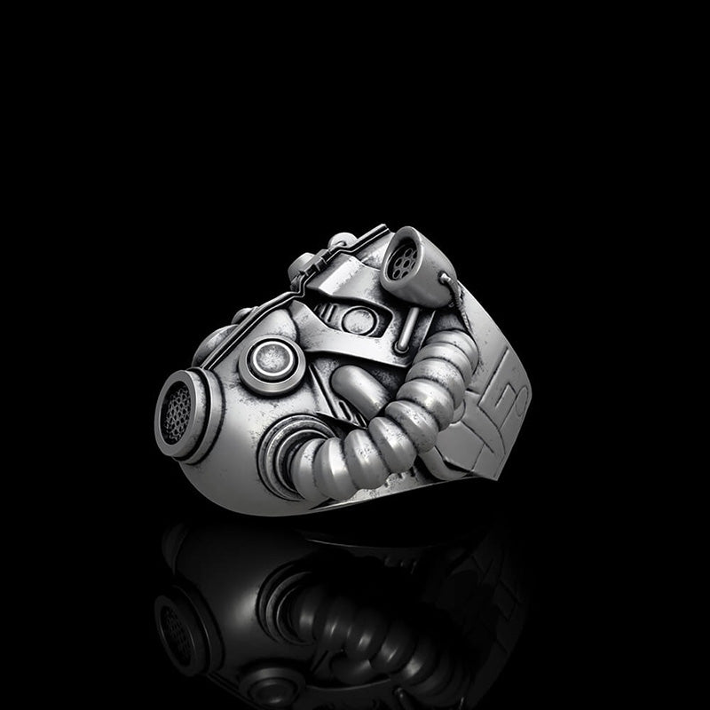 Fallout Helmet 925 Sterling Silver Ring